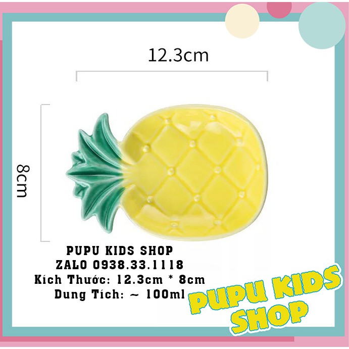 Bát ăn dặm cho bé gốm sứ hình dứa mini 100ml