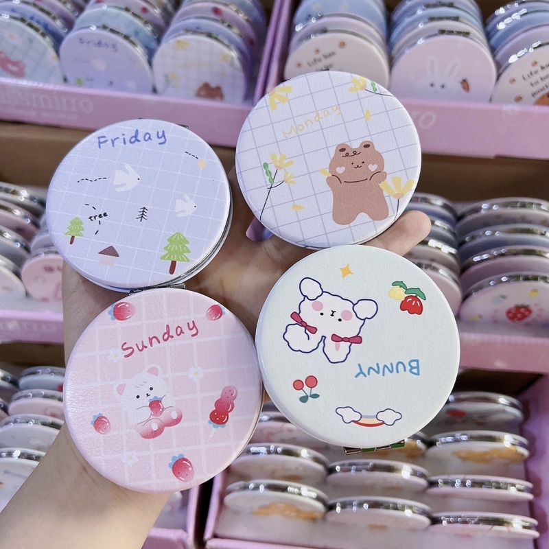 GƯƠNG TRÒN GẤP GỌN 2 MẶT, GƯƠNG GẬP MINI BỎ TÚI MABUU STORE - 1028