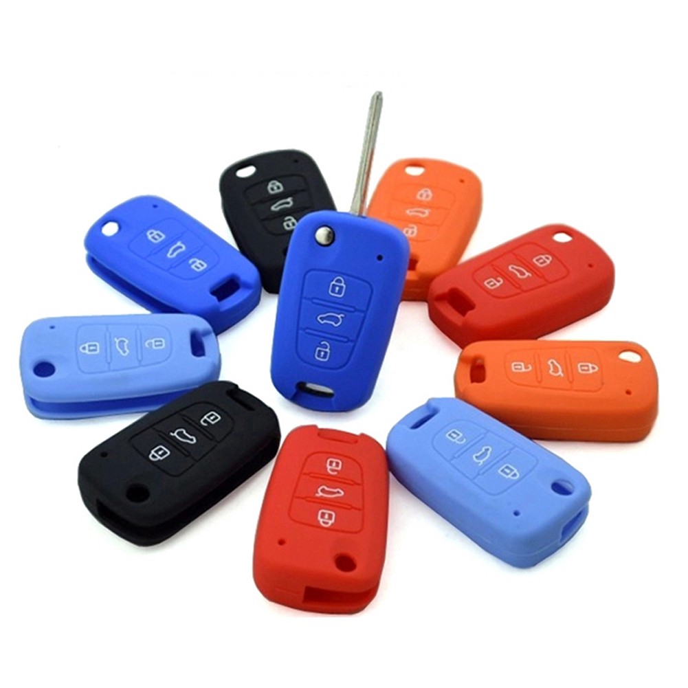 Vỏ Bọc Chìa Khóa Điều Khiển Từ Xa 3 Nút Bằng Silicon Thời Trang Cho Kia Hyundai
