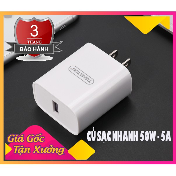 Bộ sạc và Cáp sạc nhanh 50W - 5A Chính hãng Tianston - Micro / Type-C / Lightning - Bảo Hành 3 Tháng