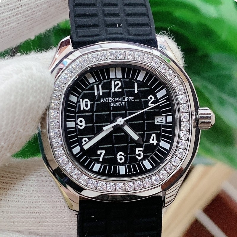 Đồng hồ Patek Philippe nữ dây cao su Nautilus Lady đính đá dây cao su size36mm