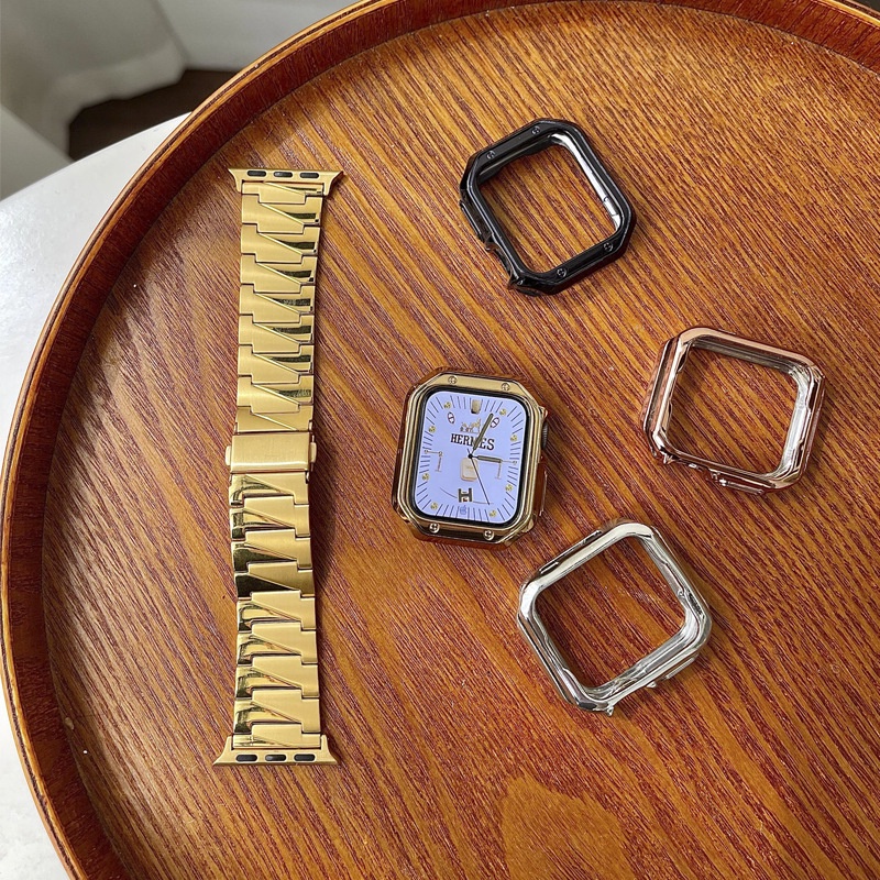 Dây Đeo Đồng Hồ Bằng Thép Không Gỉ + TPU Cho Apple watch ultra series 8 series 7 SE 6 5 4 3series iwatch size 49mm 45mm 44mm 42mm