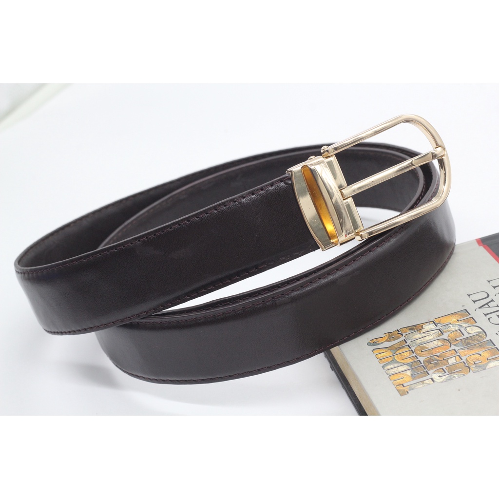 Dây nịt dây thắt lưng nam da bò 3 lớp cao cấp da bò kèm đầu khoá kim cài không rỉ, sản phẩm bảo hành 12 tháng