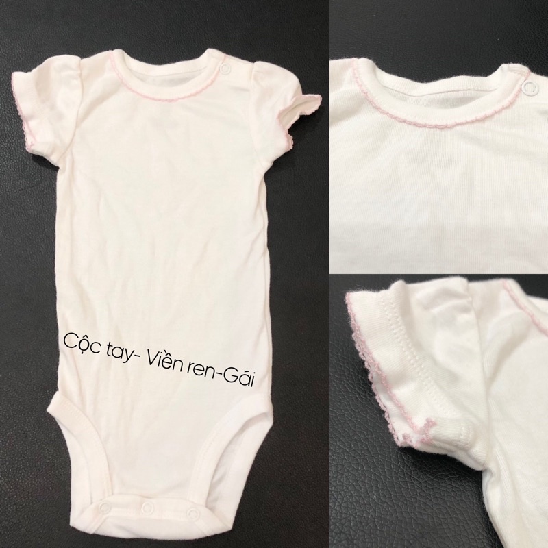 Body chip cộc tay, dài tay trắng trơn xuất dư chất cotton mềm mát thấm mồ hôi an toàn cho da bé- Bodysuit cho bé 0-24M