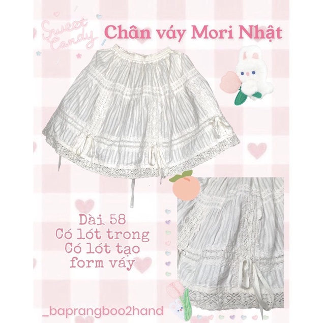 Chân váy 2hand Mori Nhật trắng