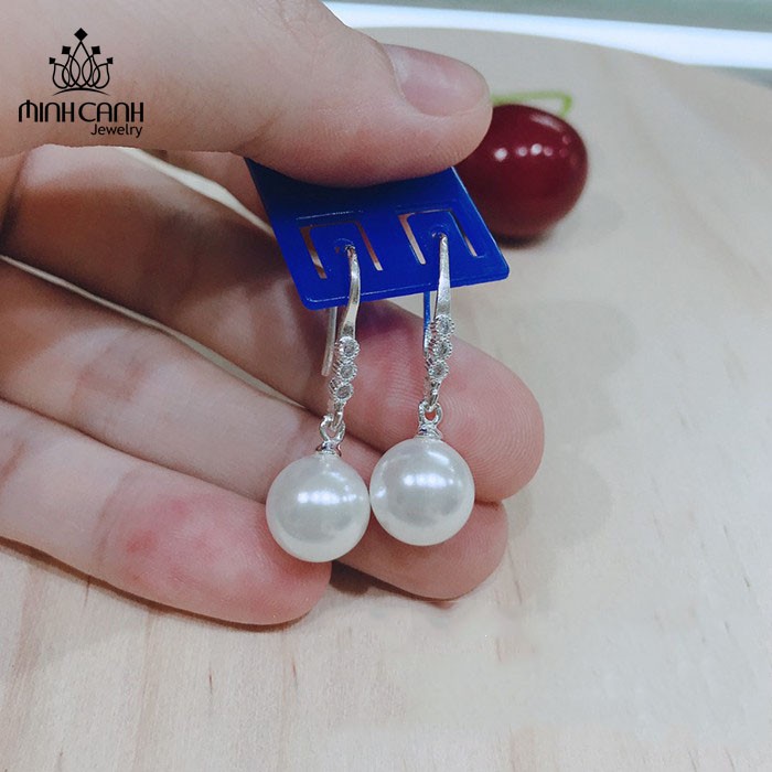 Bông Tai Bạc Treo Hạt - Minh Canh Jewelry