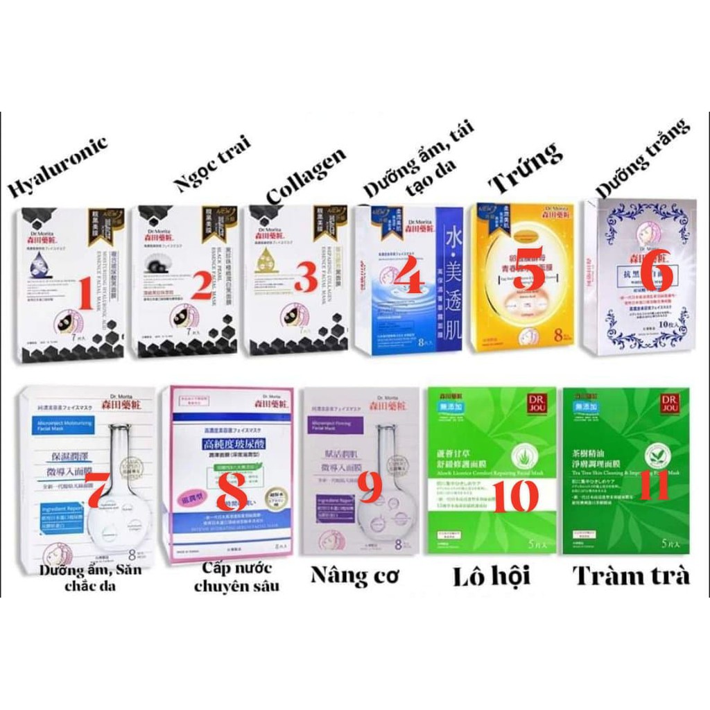 [HỘP] Mặt nạ đr Dr.morita dưỡng ẩm, dưỡng trắng, chống lão hóa các loại (SĂN SALE TAIWAN) | Thế Giới Skin Care