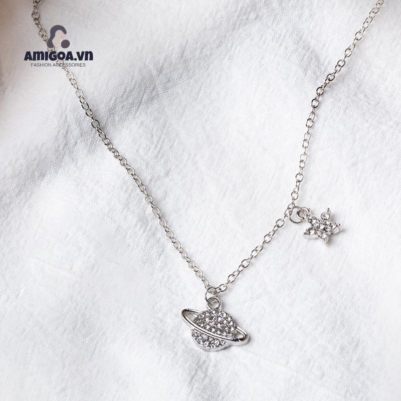 Vòng cổ Mặt Thiết Kế Ngôi Sao Mặt Trăng Thời Trang Dành Cho Nữ