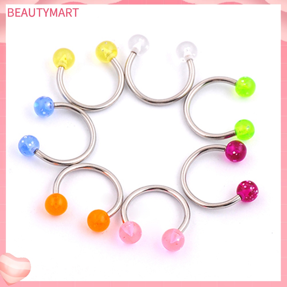 Set 7 Khuyên Mũi / Môi / Tai / Cơ Thể Bằng Thép Không Gỉ 16G