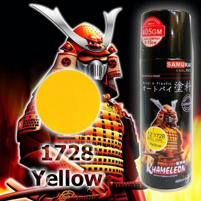 1728 _ Chai sơn xịt sơn xe máy Samurai 1728 màu vàng tươi shop uy tín, giao nhanh