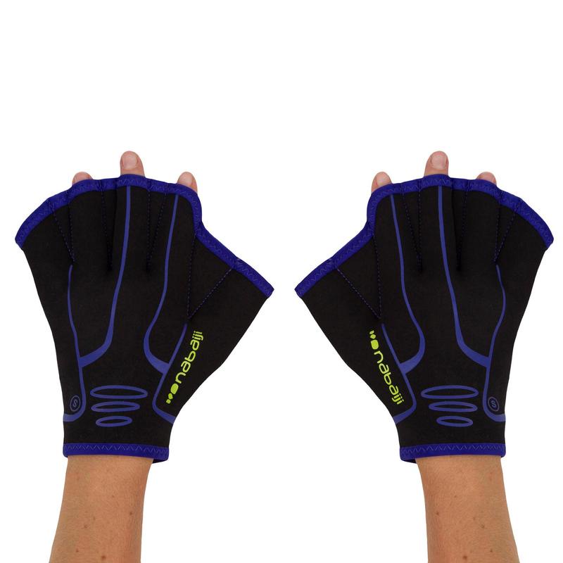 Găng tay cao su tổng hợp tập thể dục thể hình dưới nước Decathlon NABAIJI màu đen