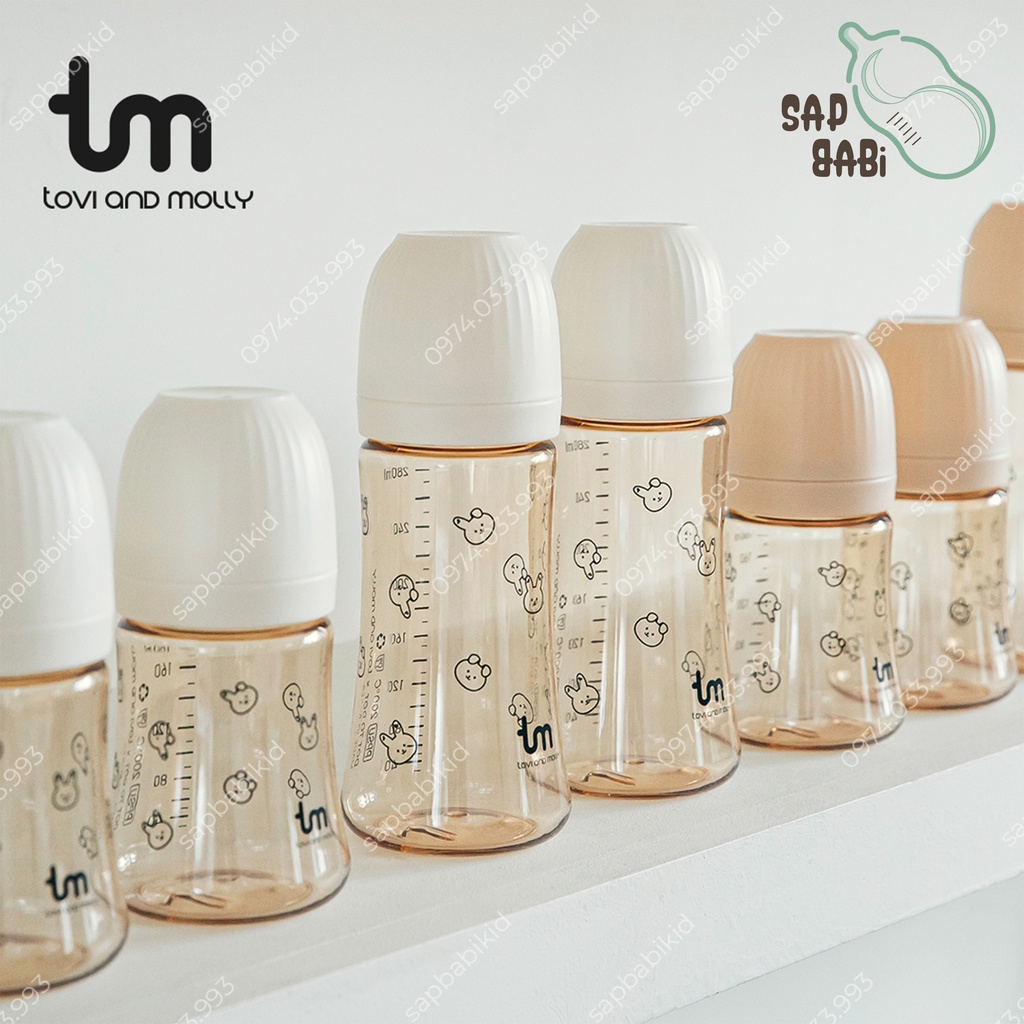 Bình thỏ Tovi and Molly 180/280ml, Bình sữa thỏ Hàn Quốc - Hàng Chính Hãng