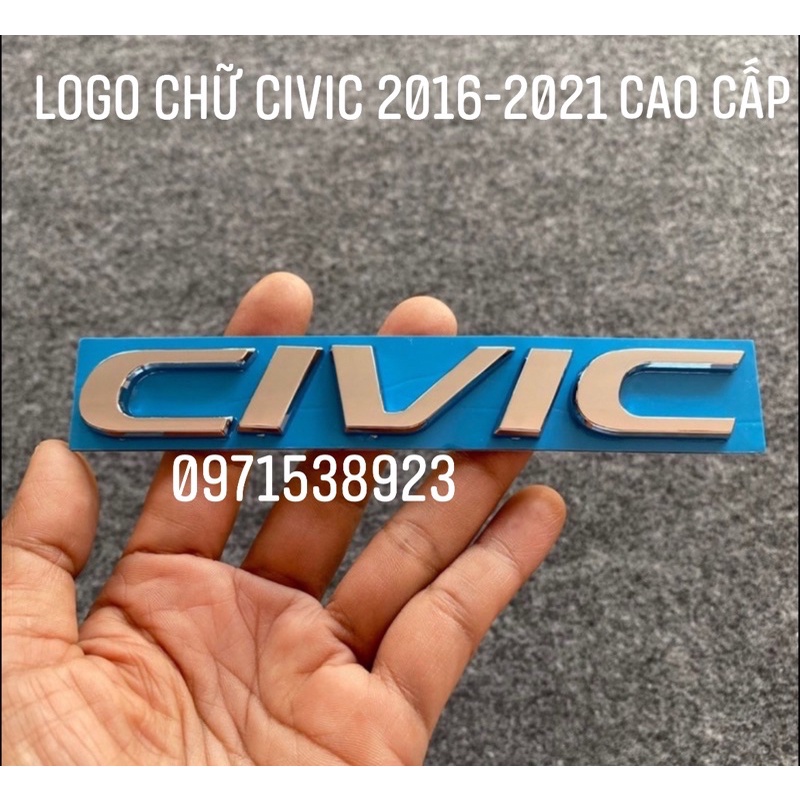 BỘ LOGO CHỮ CIVIC VTEC TURBO CAO CẤP GIÁ RẺ DÁN HONDA CIVIC 2016-2021