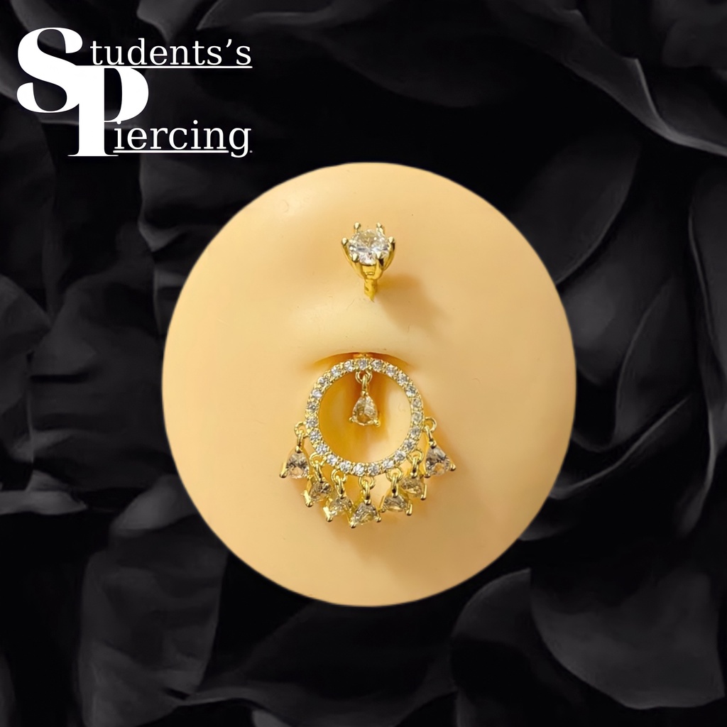 [Rẻ Vô Địch] Khuyên Rốn Chùm Đá Tròn Sang Chảnh - Khuyên Thép 316L