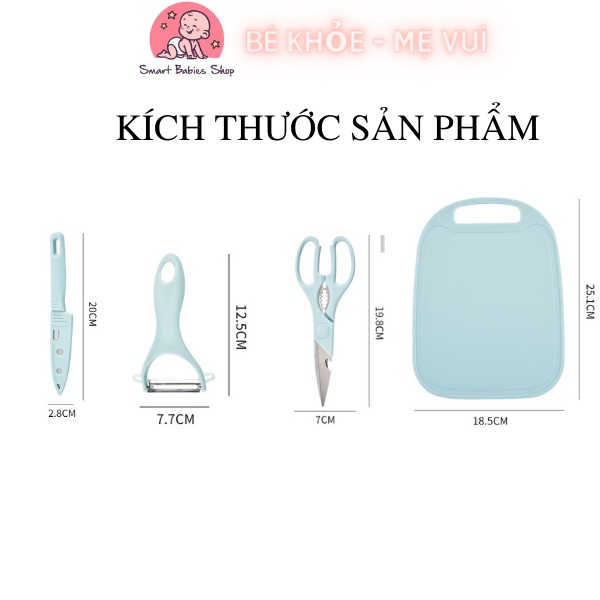 Bộ dao kéo chế biến thực phẩm cho bé