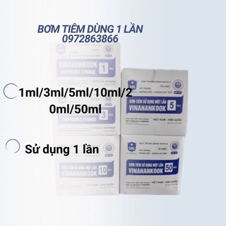 Bơm tiêm dùng 1 lần vinahankook 1ml/3ml/5ml/10ml/20ml/50ml