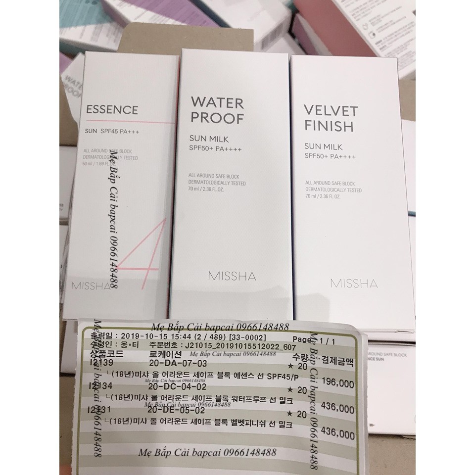 MBC Kem chống nắng dạng sữa Missha All-Around Safe Block Sun Milk 70ml Waterproof/Soft finish/ Velvet finish/ Essence | BigBuy360 - bigbuy360.vn