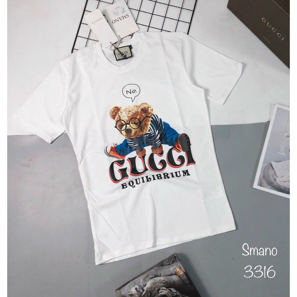 Áo Thun, Áo Phông Gấu Cổ Tròn Tay Lỡ Unisex Chất Thun Cotton Thoáng Mát-  MÃ AC84