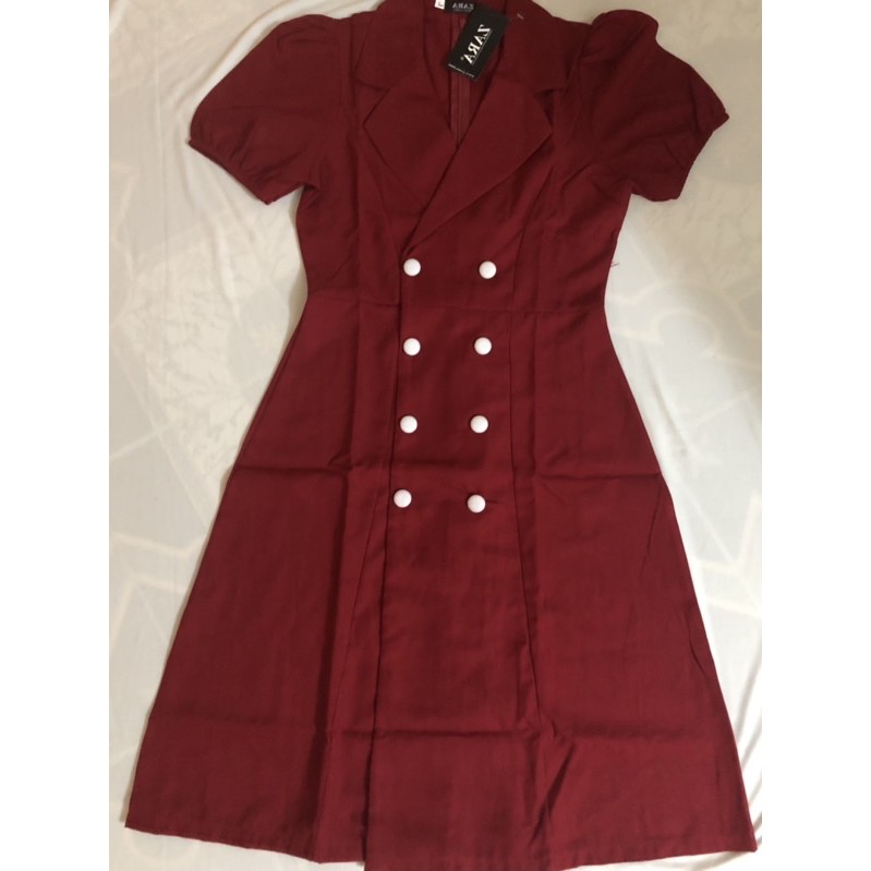 [Video Thật] Đầm Vest Phối Nút Tay Phồng Vải Mát Mịn, Váy Xoè Công Sở Dự Tiệc Tôn Dáng 43-70kg | BigBuy360 - bigbuy360.vn