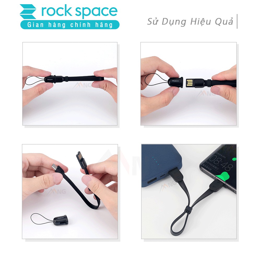 Cáp ngắn Rockspace S3 dành cho điện thoại màu đen, trắng,móc khóa, nam châm