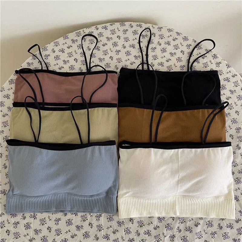 Áo Lót Nữ Cotton Gân Tâm 2 Dây Đệm Mỏng Ôm Ngực Đẹp Giãn Thoải Mái Hieu Store24h - 1537