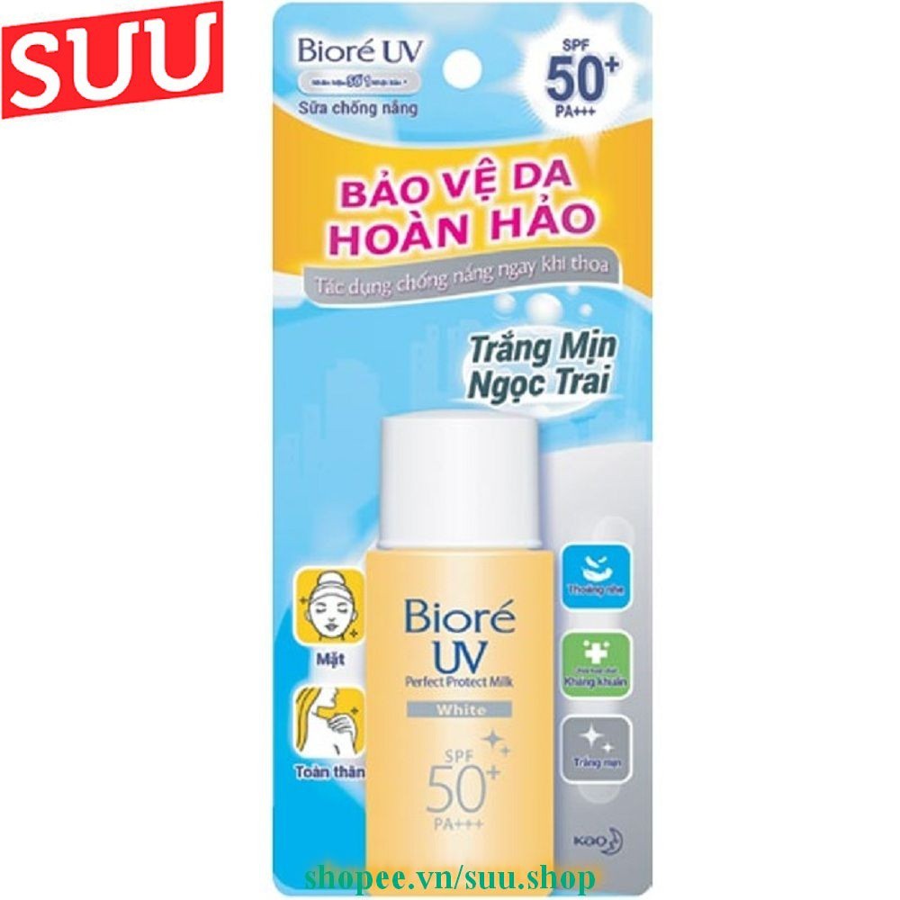 Sữa Chống Nắng Sáng Mịn 25ml Biore Bright SPF50+/PA+++ Bảo Vệ Da Hoàn Hảo, suu.shop Cam Kết 100% Chính Hãng.