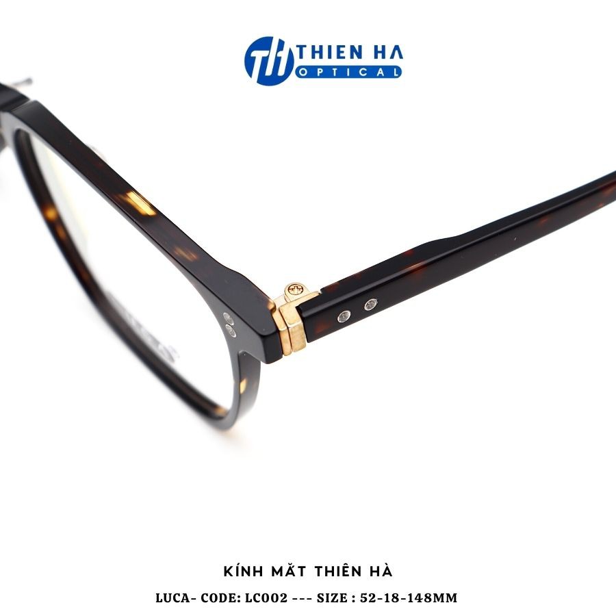 Gọng kính vuông nam Thiên Hà Optical nhựa Acetate thiết kế độc quyền bền, phù hợp độ cận cao LUCA LC001