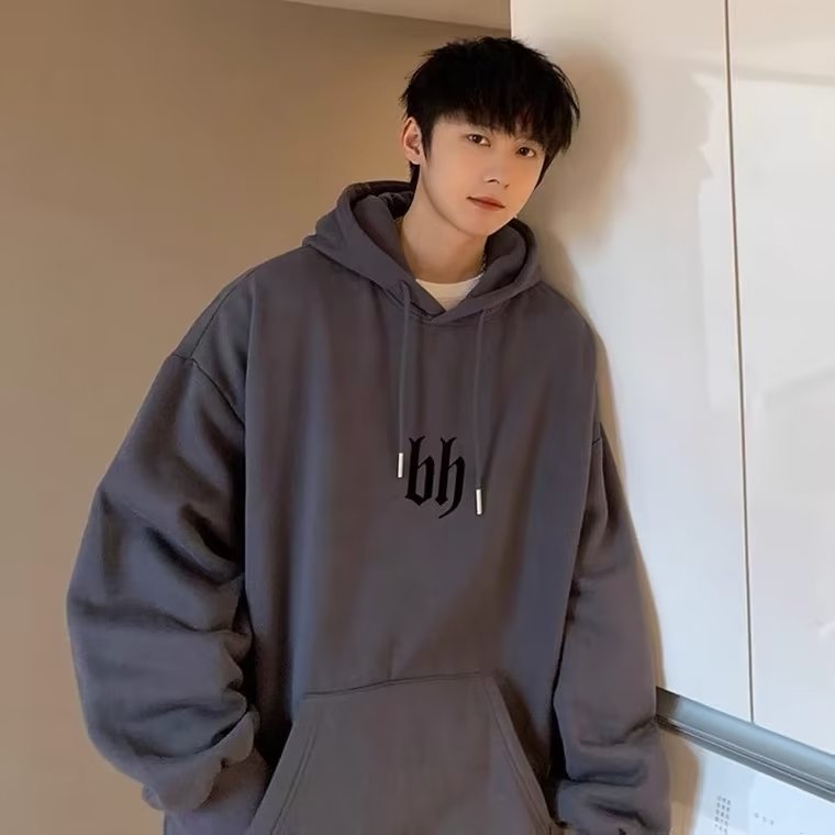 Áo Hoodie Dáng Rộng In Chữ Phong Cách hip hop Đường Phố Hàn Quốc Chất Lượng Cao Cho Nam Và Nữ