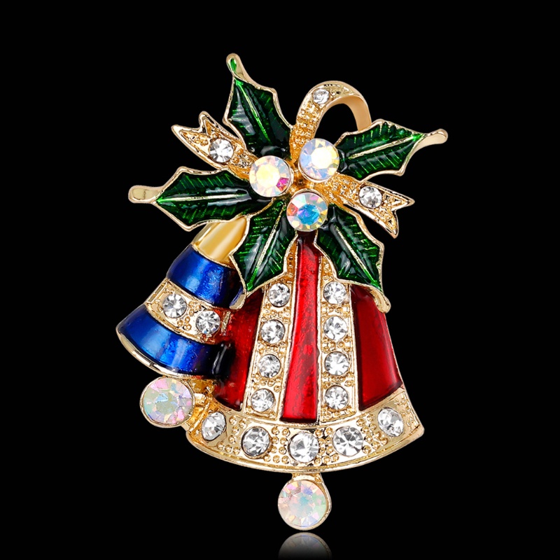 Ghim Cài Áo Hình Chuông Giáng Sinh Đính Đá Thời Trang Dành Cho Nữ