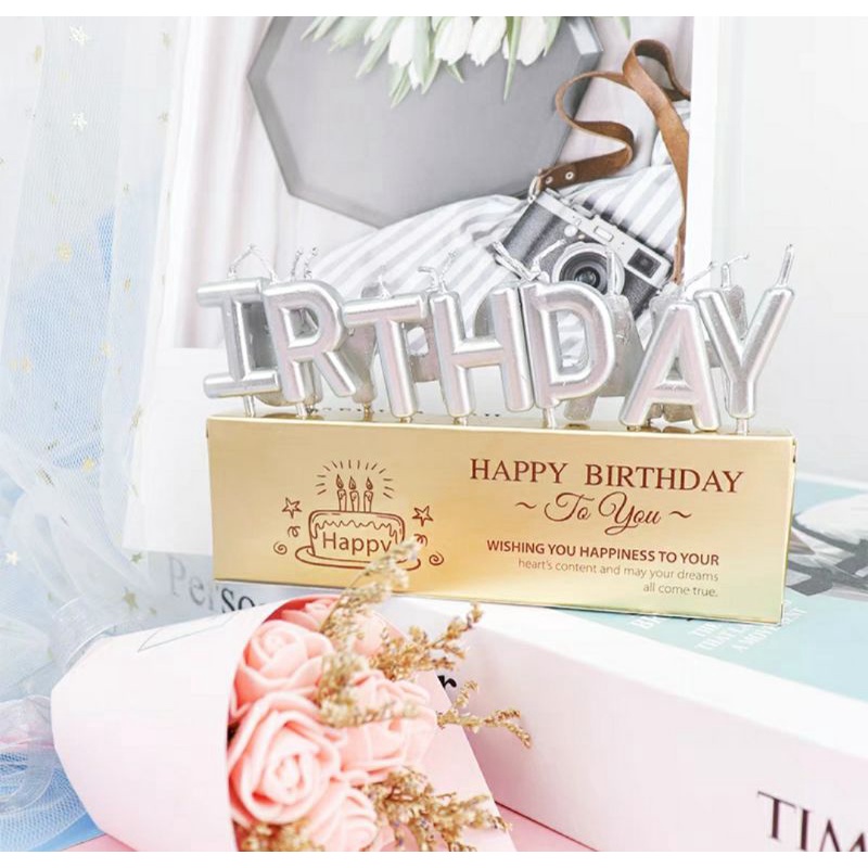 Bộ nến chữ Happy Birthday trang trí bánh sinh nhật