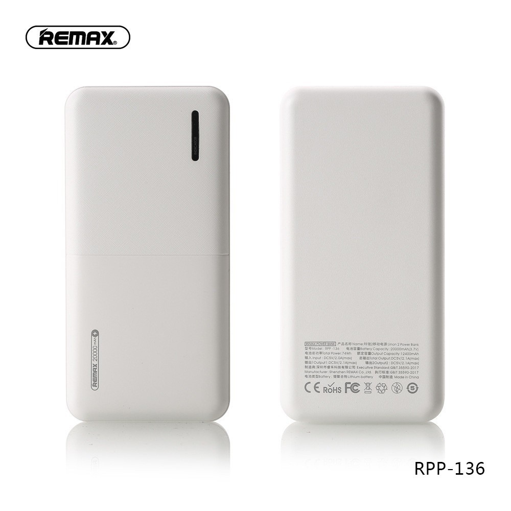 Sạc Dự Phòng 20000mAh Remax RPP-136 Chính Hãng - BH 1 Năm - Hoàng Yến Computer