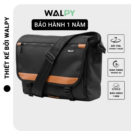 🔥[FREESHIP]🔥TÚI ĐEO CHÉO MESSENGER UNISEX ĐEN CHẤT VẢI XỊN KHÁNG NƯỚC DU LỊCH ĐI HỌC VĂN PHÒNG CHÍNH HÃNG WALPY M17