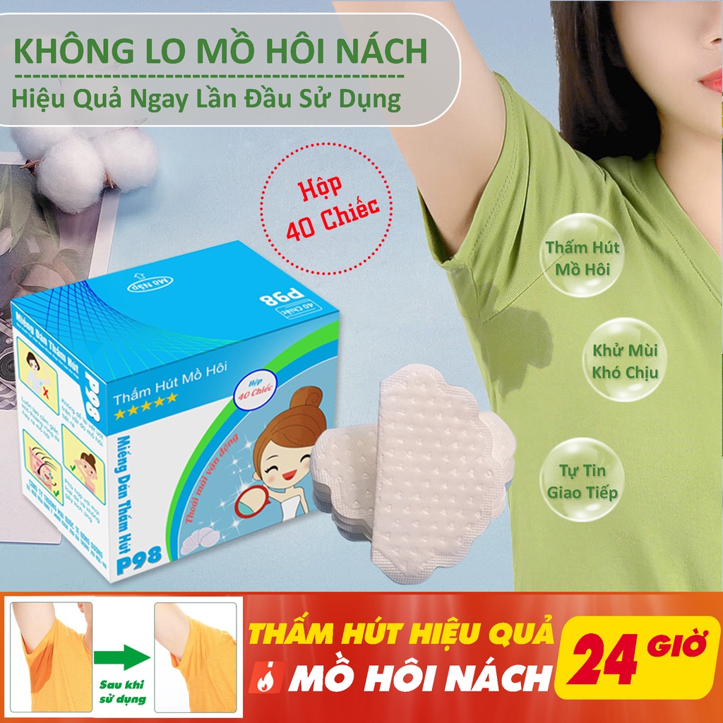 Hộp 40 Miếng Dán Thấm Mồ Hôi Nách - Hạn Chế Ngăn Cản Mồ Hôi Nách [ CÓ CHE TÊN KHI GIAO HÀNG ]