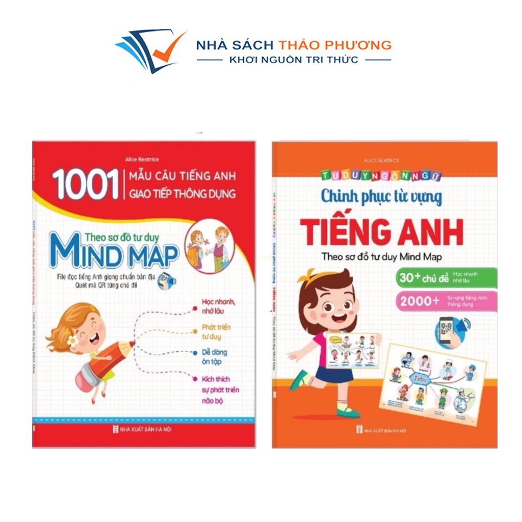 Sách - Combo Chinh Phục Từ Vựng Tiếng Anh - Theo Sơ Đồ Tư Duy Mind Map - 1001 Mẫu Câu Tiếng Anh Giao Tiếp Thông Dụng