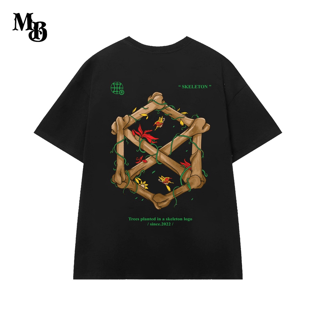 Áo Thun MABLE SKELETON LOGO - Black