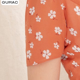 Đầm cổ V đính nút GUMAC DA10131