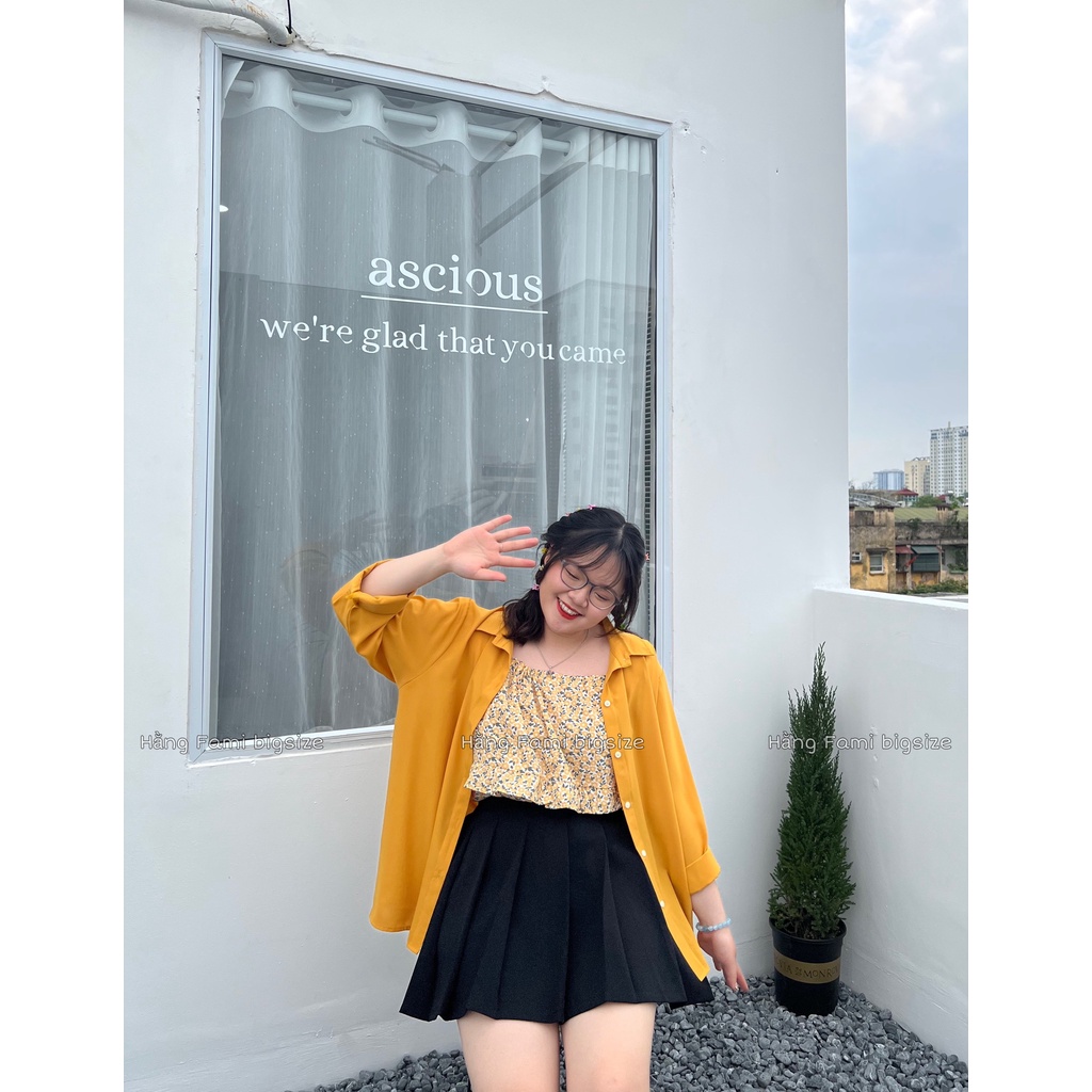 Áo sơ mi dài tay trơn nữ bigsize