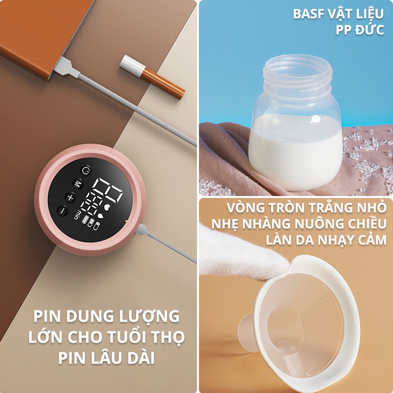 Máy hút sữa điện đôi Cầm tay Máy vắt sữa mới hỗ trợ mẹ bỉm vắt sữa dễ dàng