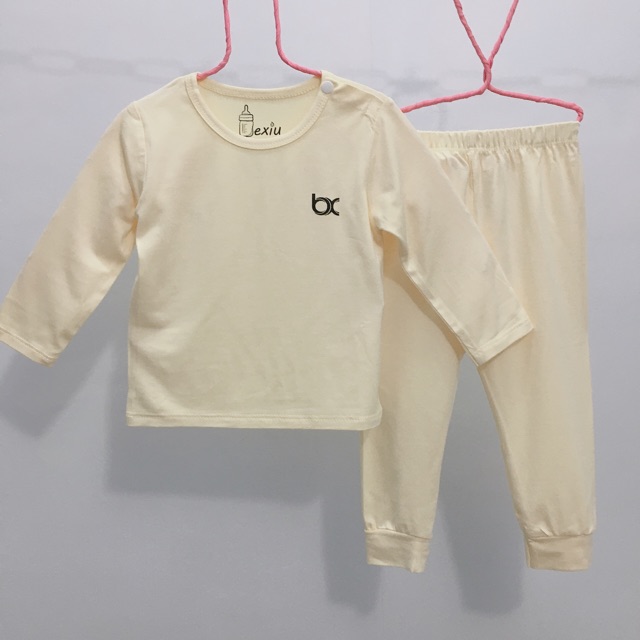 Bộ Đồ Tay Dài  Cài Vai Màu Bexiu Bx - Quần Áo Trẻ Sơ Sinh Thun Cotton Lạnh  Mềm Mượt Mát Cho Bé Trai Và Gái Từ 6-19kg