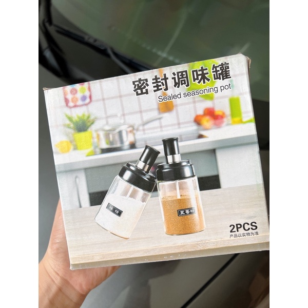 Sỉ 8k- Hũ đựng gia vị thuỷ tinh Hũ gia vị kèm muỗng Lọ đựng gia vị 250ml