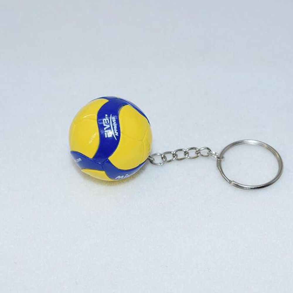 Móc chìa khóa bằng da Pvc hình quả bóng chuyền thiết kế dễ thương