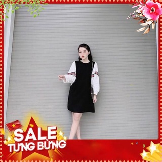 Váy len phối tay sơ mi cực đẹp