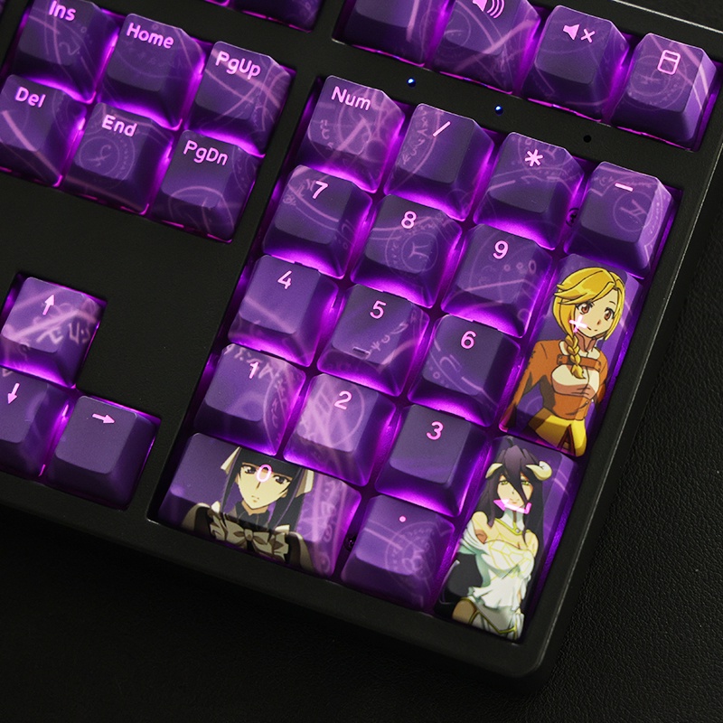 Overlord Keycaps Cherry Profile truyền ánh sáng Anime PBT Dye Sub Bàn phím cơ học Keycap