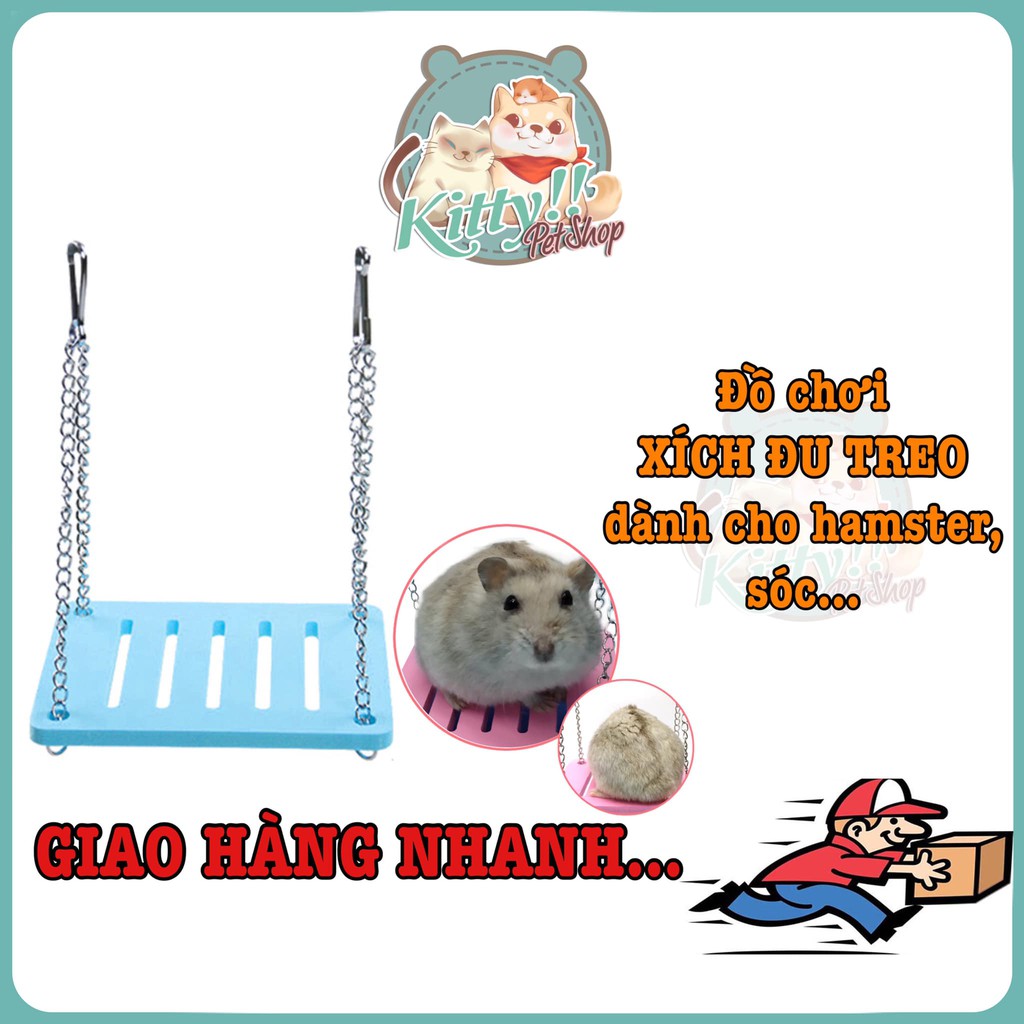 Đồ chơi thú cưng: xích đu treo cho hamster, sóc…