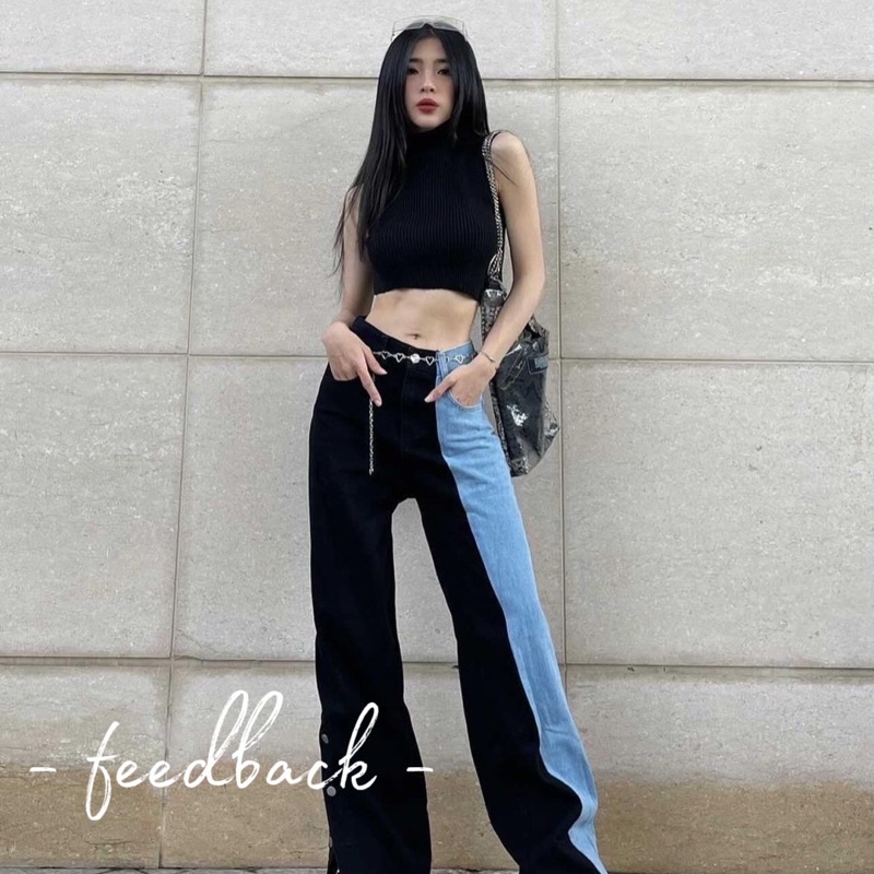 Quần phối màu Match Jeans + tặng kèm thắt lưng heart chain
