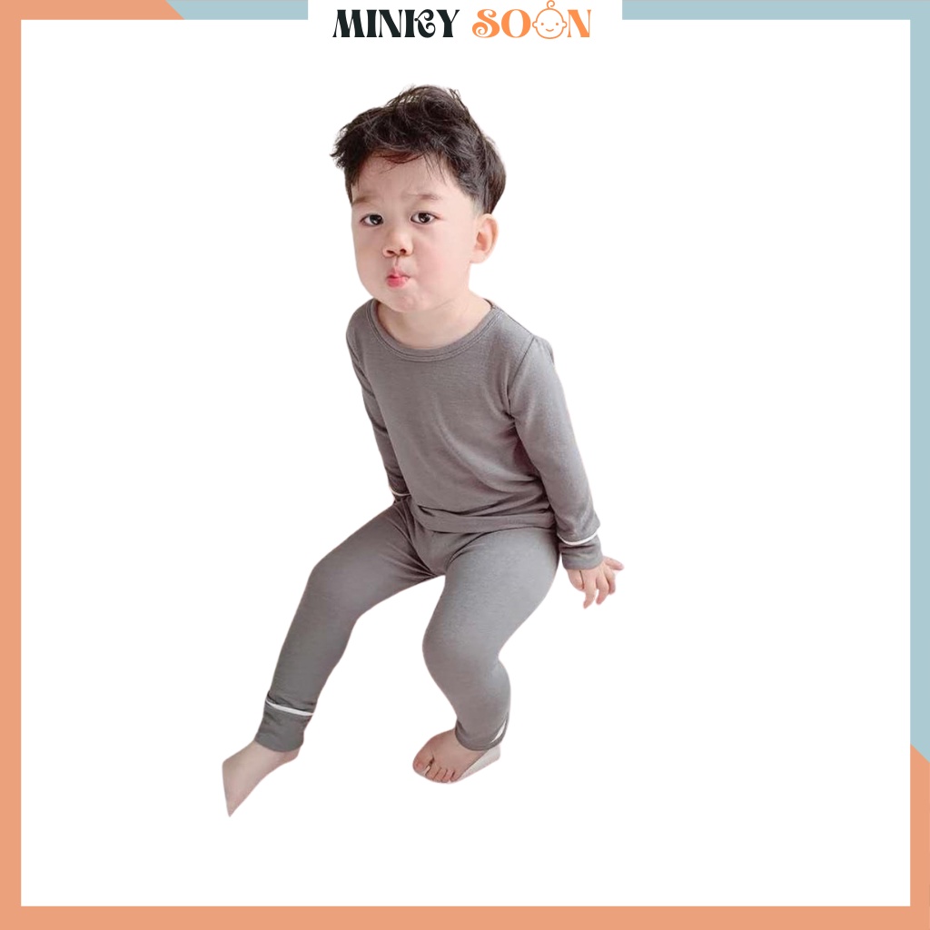 Bộ Dài Tay Trơn chất cotton MINKY SOON Cho Bé Yêu (7-19kg)