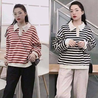 ÁO POLO KẺ TAY BO - ÁO NỈ KẺ NGANG ULZZANG