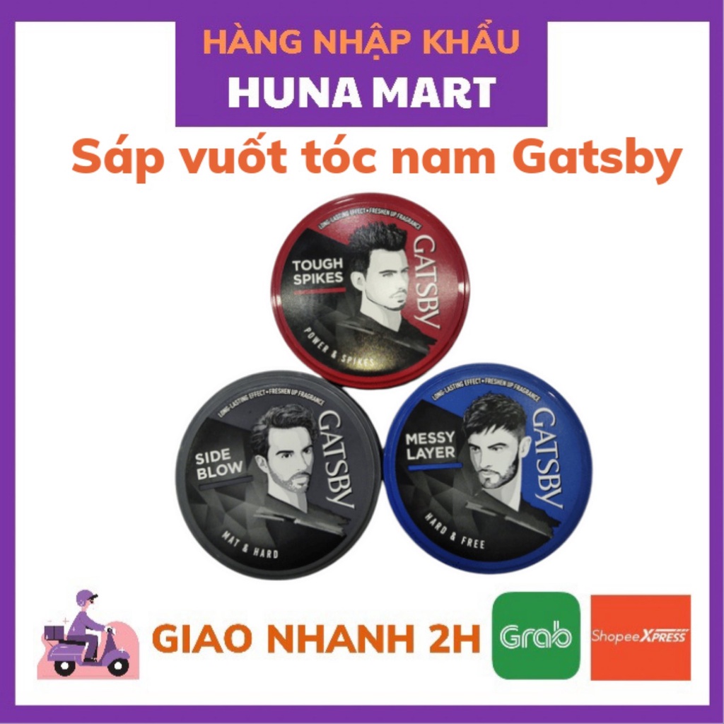 Sáp vuốt tóc nam Gatsby tạo kiểu giữ nếp tóc mềm,giữ nếp dày bồng bềnh cá tính,không bóng giữ nếp lâu75g
