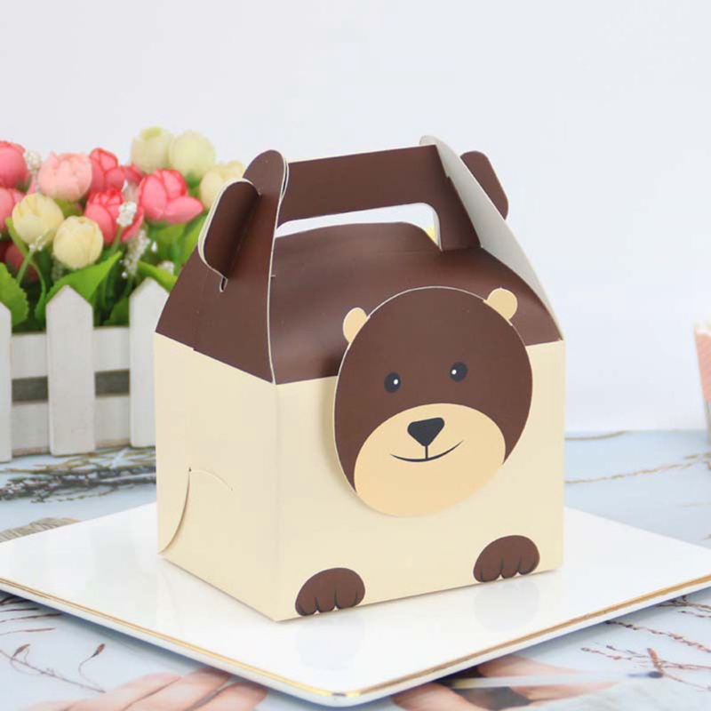 Set 20 Túi Giấy Đựng Quà Sinh Nhật 4 Kiểu Thiết Kế Chủ Đề Rừng Cây Cho Bé
