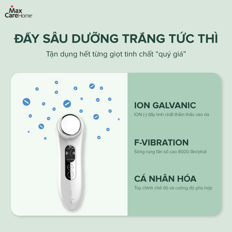 Máy đẩy tinh chất MAXCARE MAX888 điện di ion massage nâng cơ mặt tẩy trang dưỡng da chống lão hoá mát xa matxa SIMI